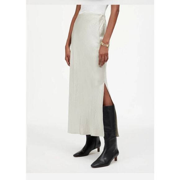 Madewell Satin Maxi Slip Skirt Steel NWT 12 - Picture 2 of 10